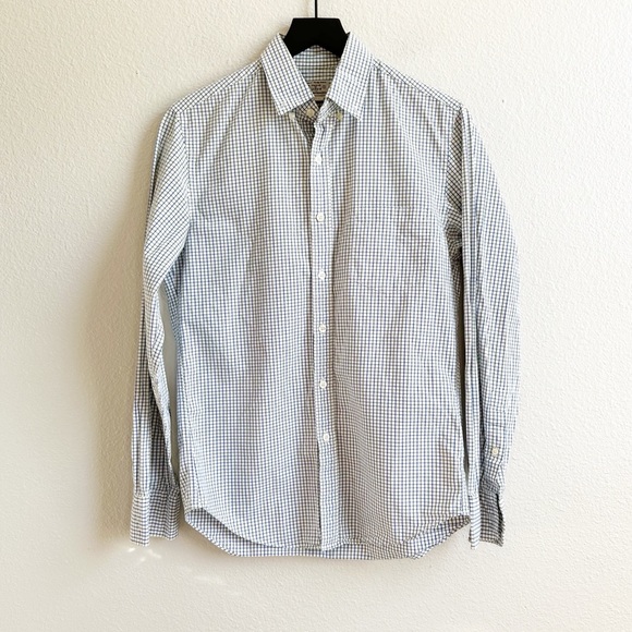 J Crew Blue Green Plaid Button Down Casual Long Sleeve Shirt Men’s Size Small - Picture 1 of 7